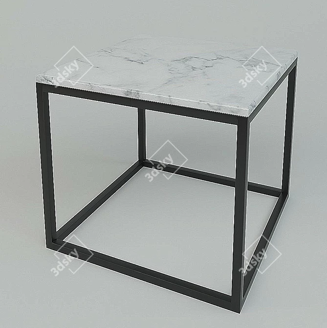 Elegant Marble Top Coffee Table 3D model image 1