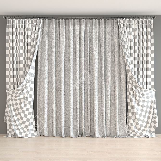 Elegant Curtains - House Textiles Collection 3D model image 2