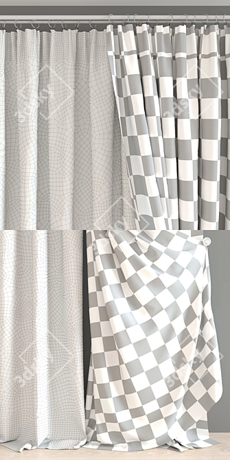 Elegant Curtains - House Textiles Collection 3D model image 3