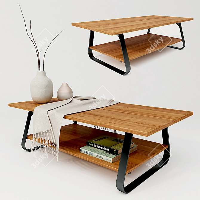 Fantine Oak Coffee Table 3D model image 1