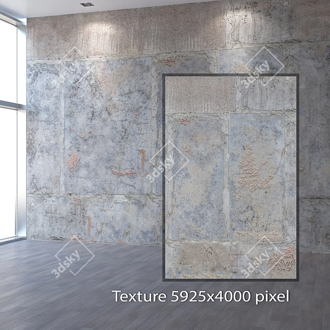 Seamless 4K Concrete Wall Texture 3D model image 2