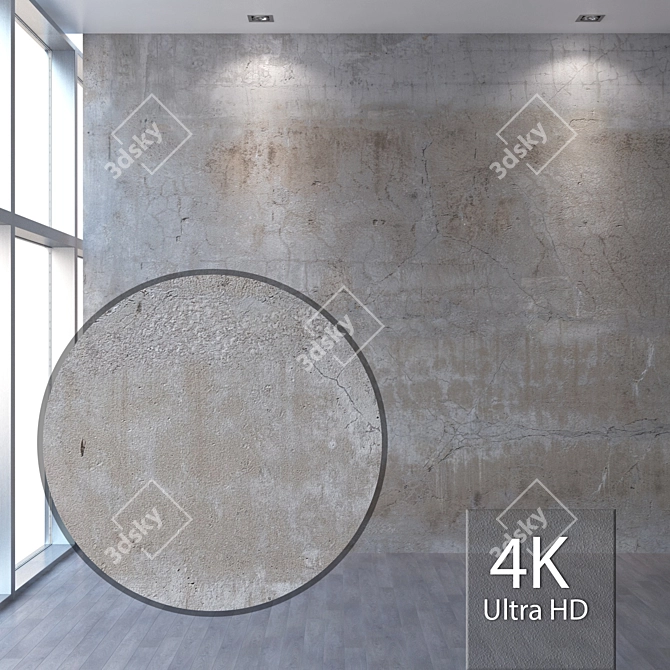 Seamless Concrete Texture: 4K Resolution 3D model image 1