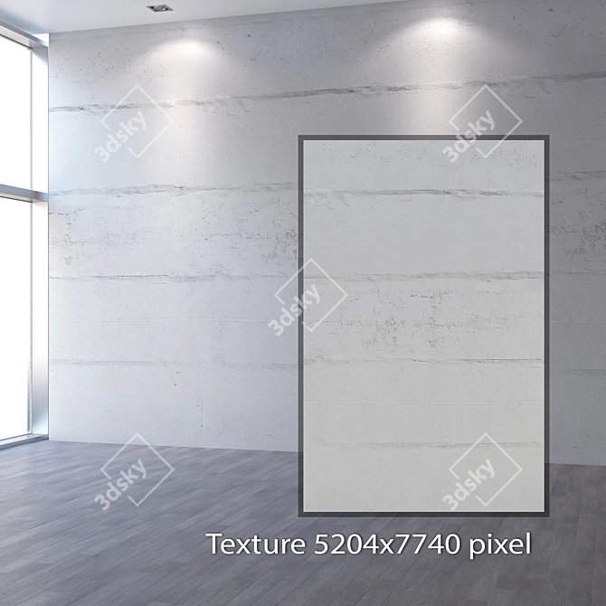 Seamless 4K Concrete Wall 3D model image 2