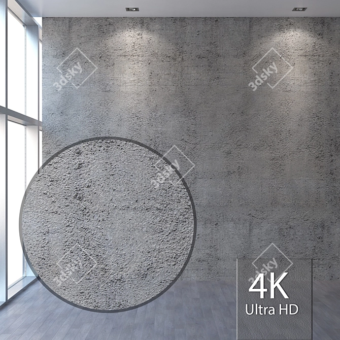 Title: Seamless 4K Concrete Wall Texture 3D model image 1