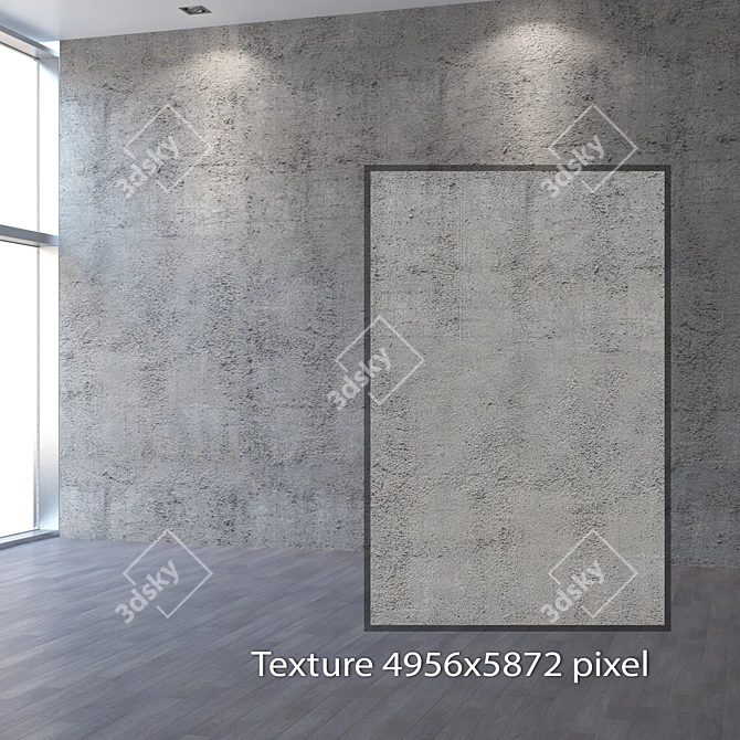 Title: Seamless 4K Concrete Wall Texture 3D model image 2