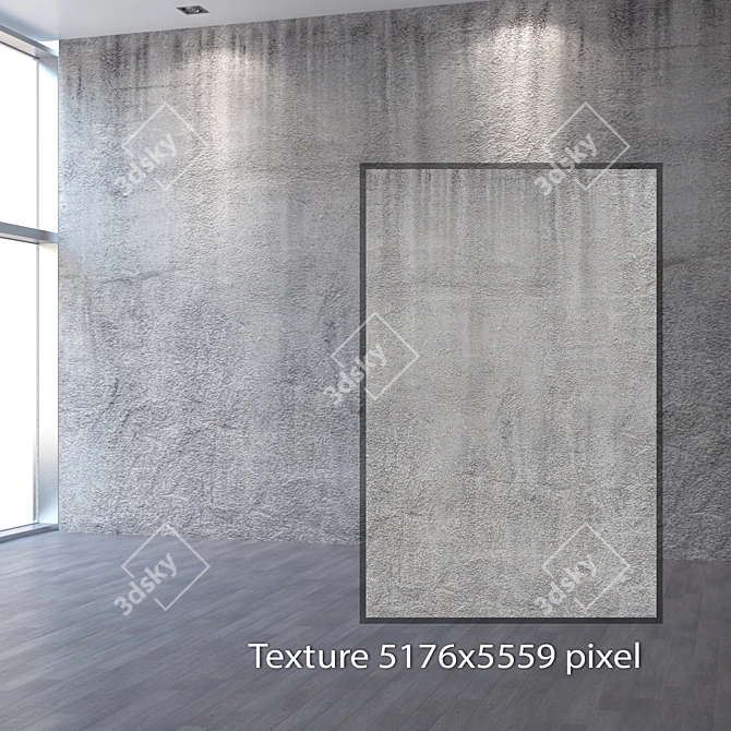 Title: Seamless 4K Concrete Wall 3D model image 2