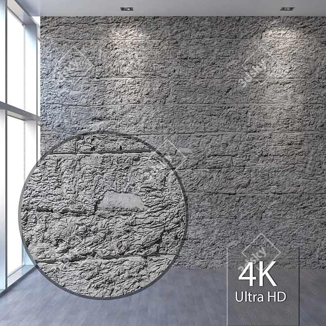 Seamless Rough Plaster Texture 3D model image 1