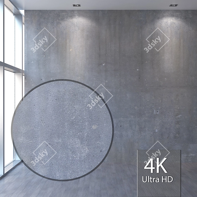 Seamless Concrete Wall Texture+ 3D model image 1