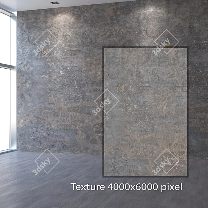 Vintage Brick Wall Texture 3D model image 2