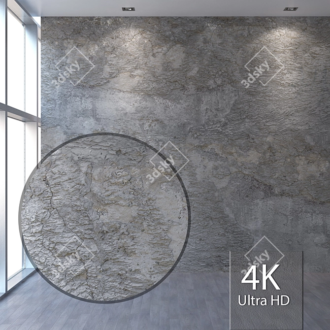 Seamless 4K Concrete Wall Texture 3D model image 1