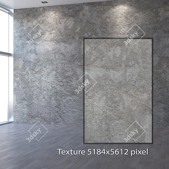 Seamless 4K Concrete Wall Texture 3D model image 2