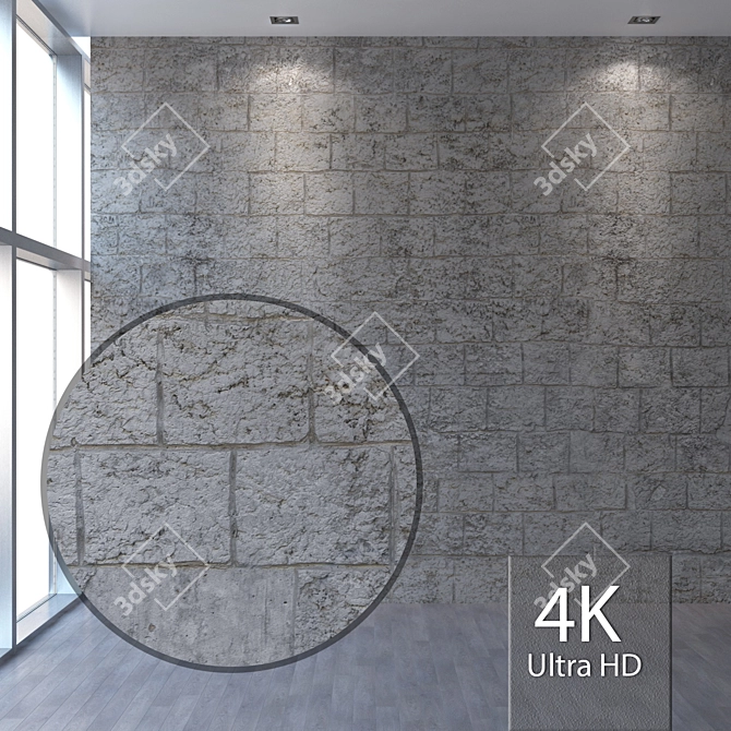 Seamless 4K Facade Plaster 3D model image 1