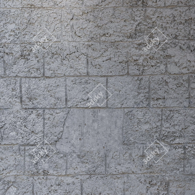 Seamless 4K Facade Plaster 3D model image 3