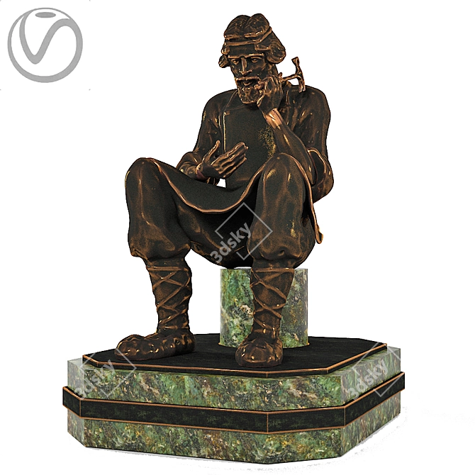 Lefty: Bronze Flea Blacksmith, 150mm 3D model image 1