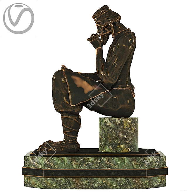 Lefty: Bronze Flea Blacksmith, 150mm 3D model image 3