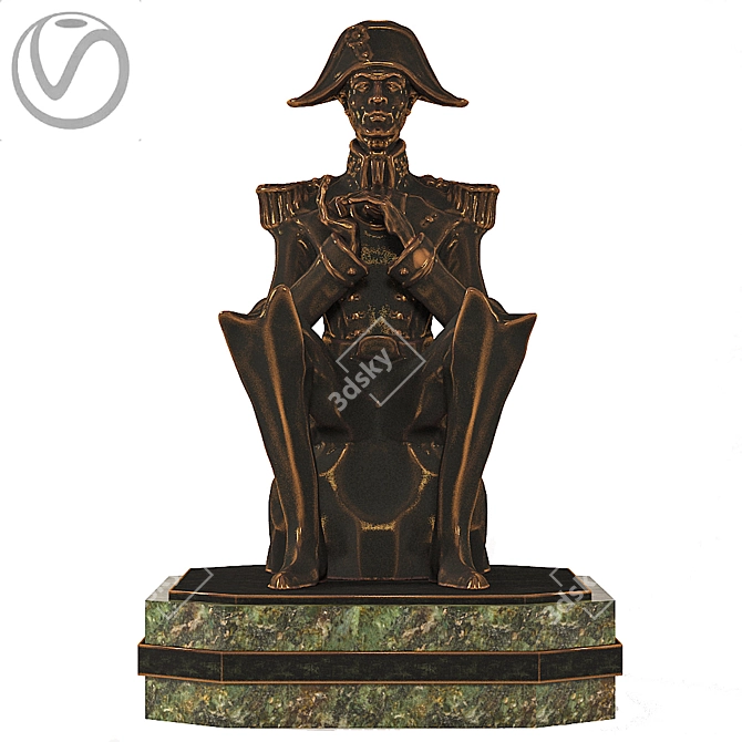 Classic Military Style Soldier Hat 3D model image 1