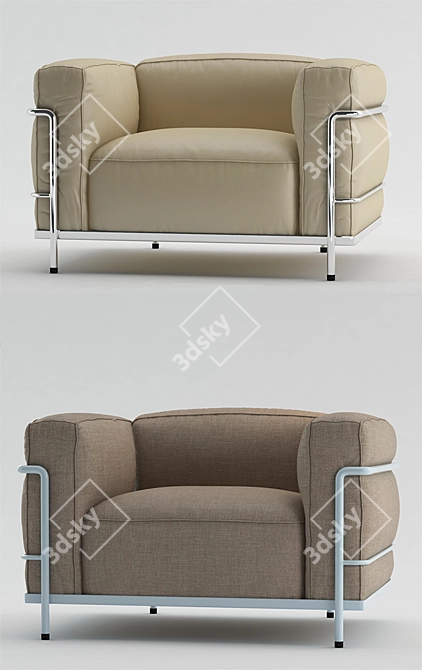 Modern 3-Seat Cassina LC3 3D model image 2