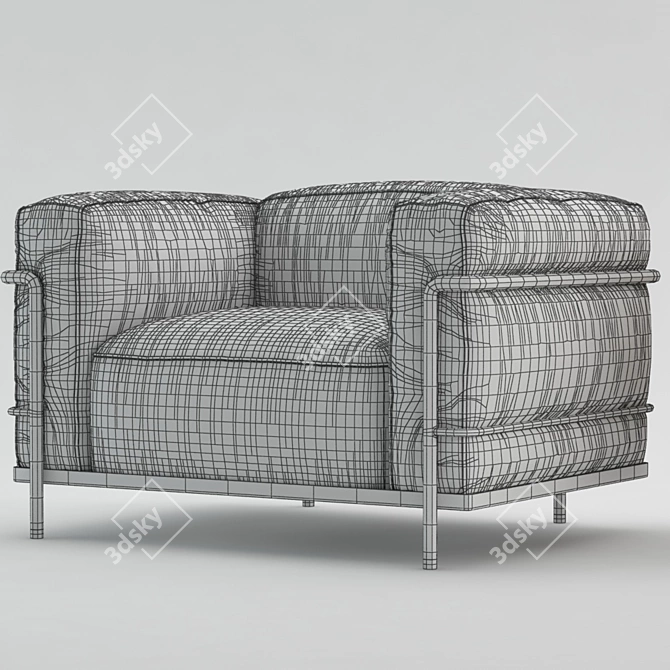 Modern 3-Seat Cassina LC3 3D model image 3