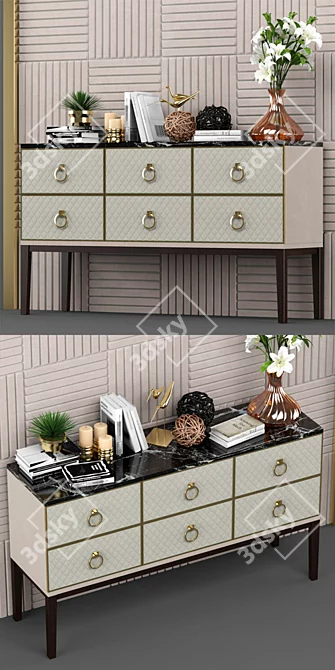 Elegant Artdeco Chest Drawers 3D model image 2