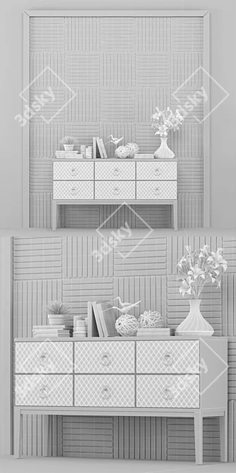 Elegant Artdeco Chest Drawers 3D model image 3