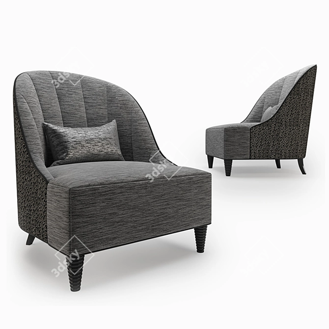 Elegant Josephine Armchair by Baker 3D model image 1