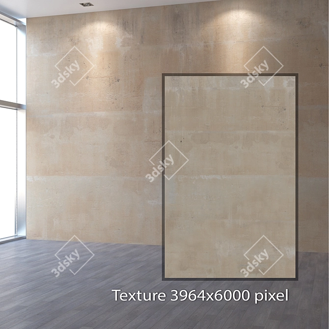 Seamless 4K Concrete Wall Texture 3D model image 2