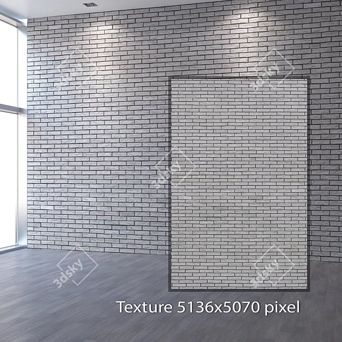 Title: Seamless White Bricklaying Texture 3D model image 2