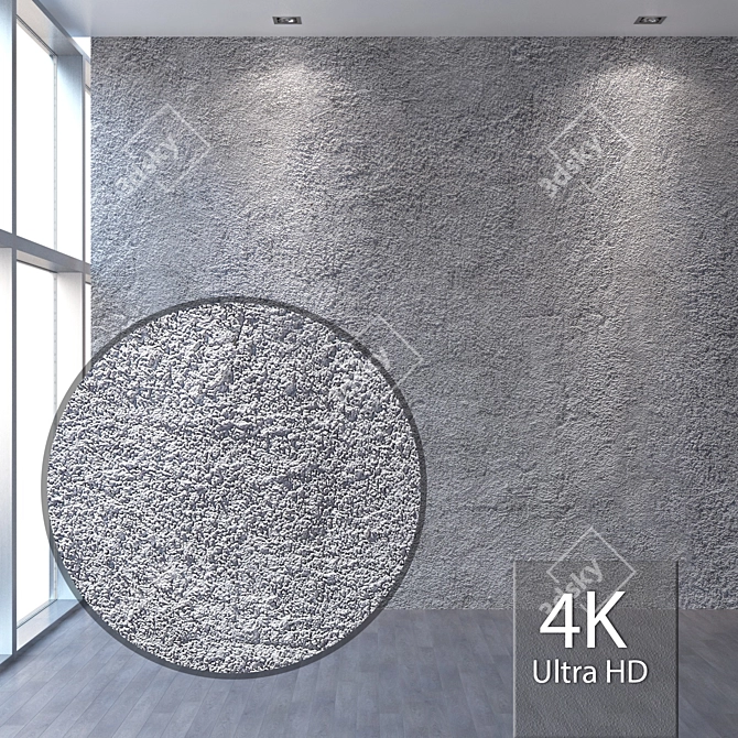 Title: Seamless Textured 4K Facade Plaster 3D model image 1