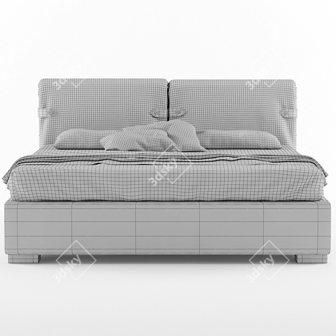 Elegant Marianne Bed by Milano 3D model image 2