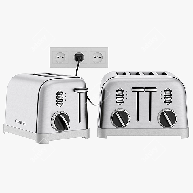 Cuisinart Classic Toasters: High-Quality Toasting with Sleek Design 3D model image 1