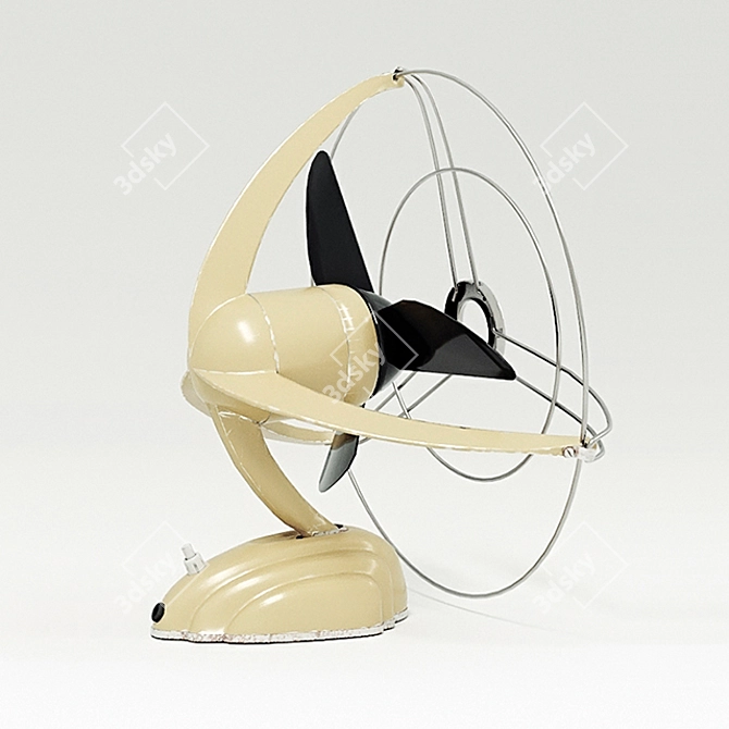 Retro 3D Max Desktop Fan 3D model image 2