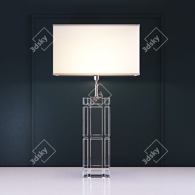 Elegant Crystal Column Table Lamp 3D model image 1