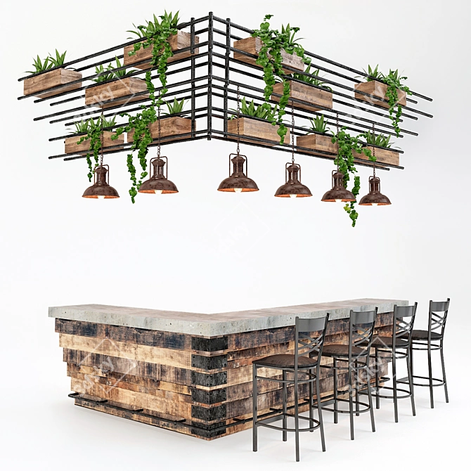 Title: Industrial Loft Bar Collection 3D model image 1