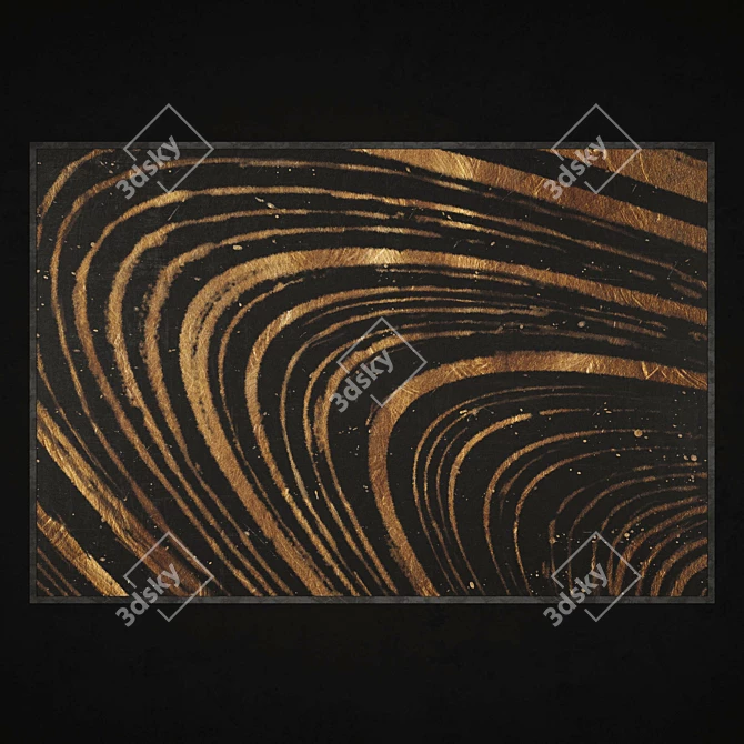 Elegant Black and Gold Paintings 3D model image 2