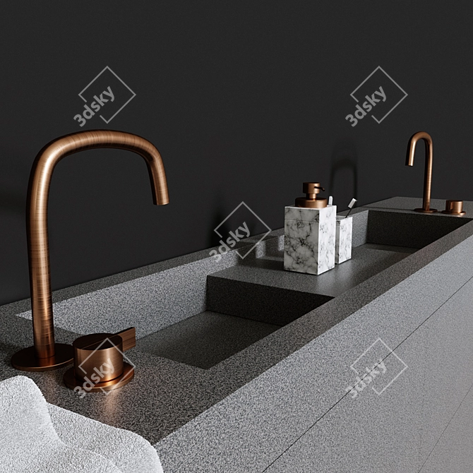 Cocoon PB Basin 02: Stylish and Spacious Basin for Your Bathroom 3D model image 2