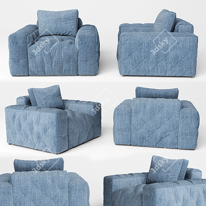 Tufty Armchair: Luxurious Comfort for Your Space 3D model image 1