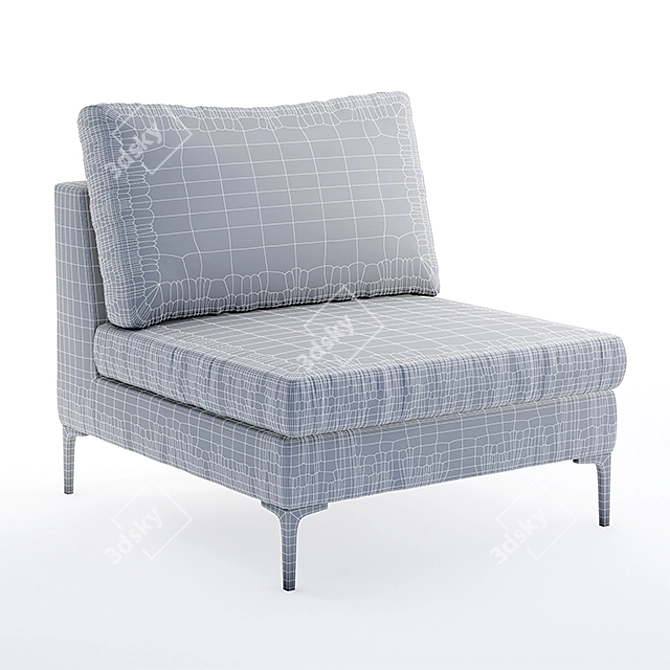 Luxury Slub Velvet Edlyn Chair 3D model image 3