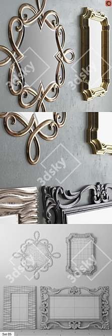 Elegant Mirror Collection Set for Luxurious Décor 3D model image 3