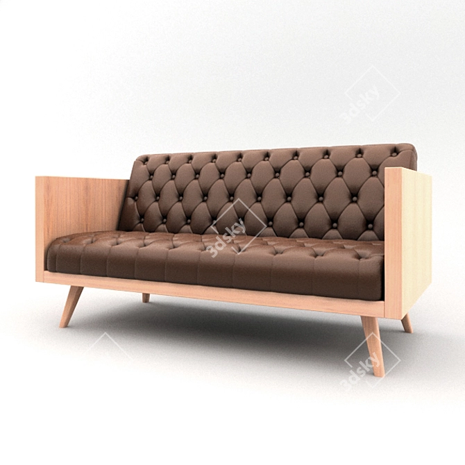 Luxury Leather Sofa 3D model image 1