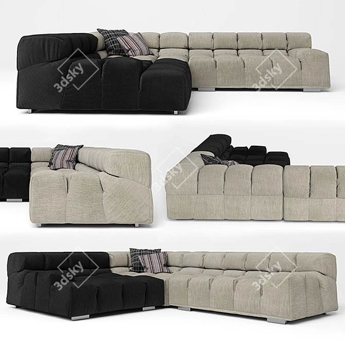 Cozy Chic Tufty Time Sofa 3D model image 1