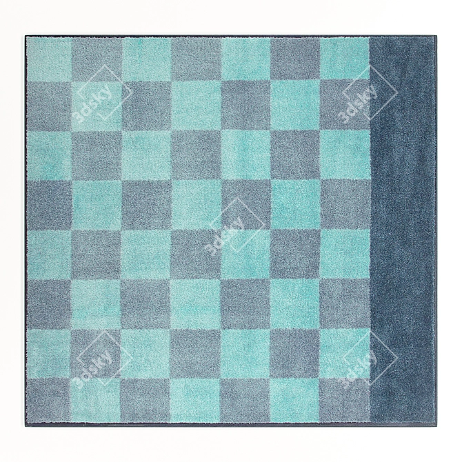 Soft and Durable 133x140cm Rug 3D model image 1
