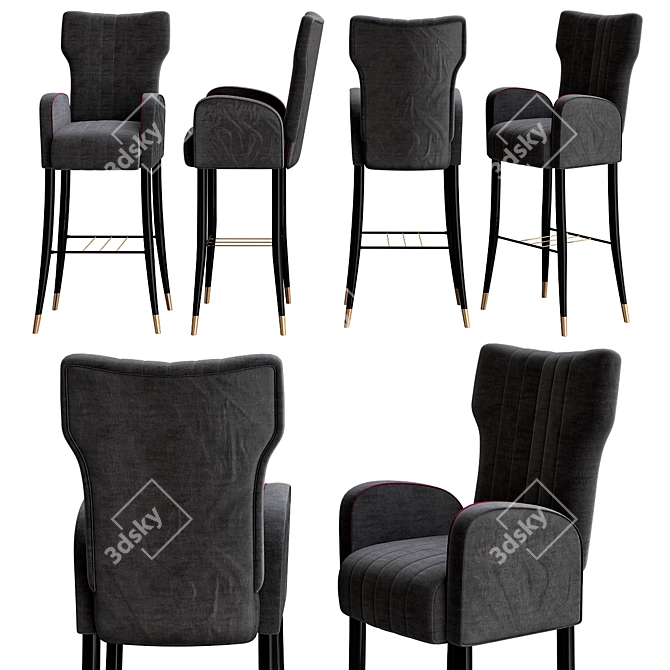 Elegant Davis Bar Chair 3D model image 1