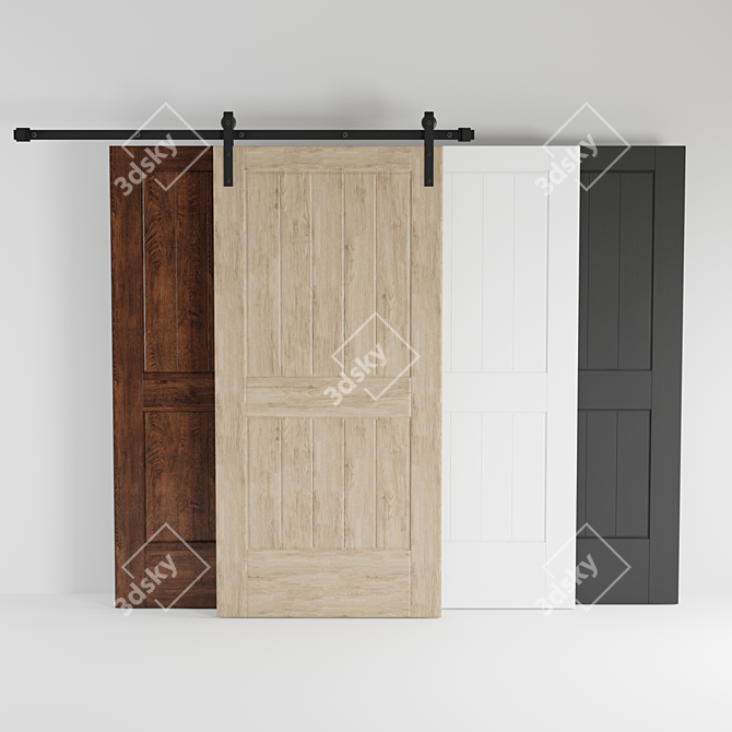 Pacific Entries Barn Door - Stylish Sliding Solution 3D model image 1