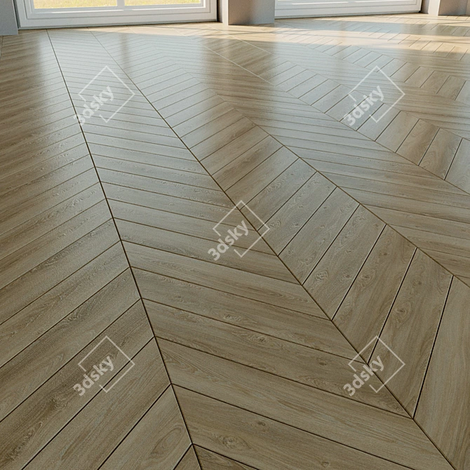 Natural Wood Parquet Tiles 119 3D model image 2