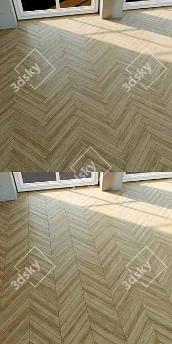 Natural Wood Parquet Tiles 119 3D model image 3