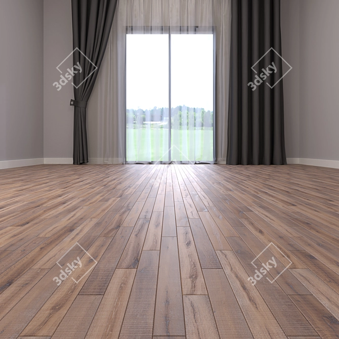 Elegant Agrigento Parquet Flooring 3D model image 2