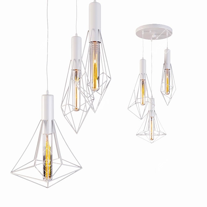 Industrial Loft Pendant Light 3D model image 1