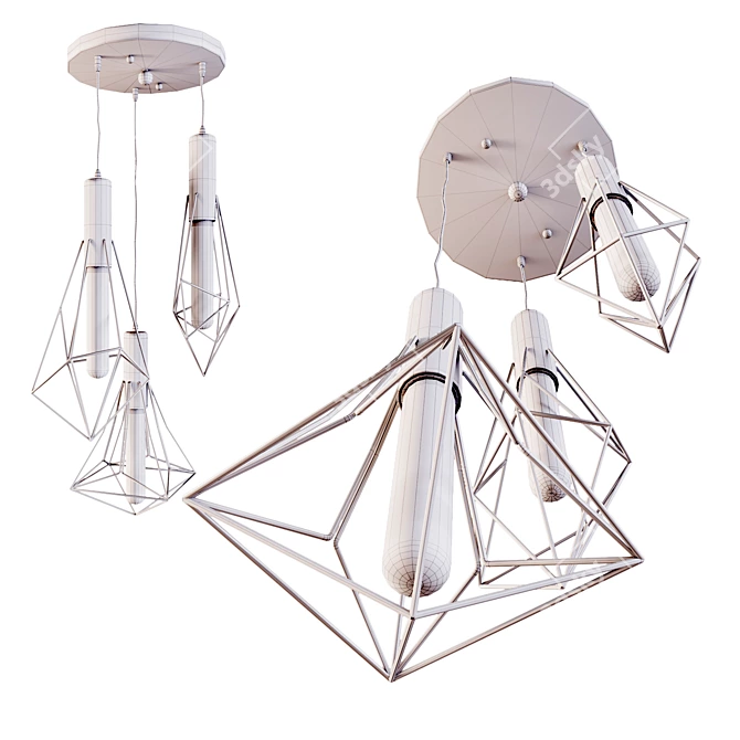 Industrial Loft Pendant Light 3D model image 3