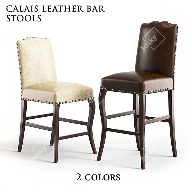 Stunning Pottery Barn Leather Barstool 3D model image 1