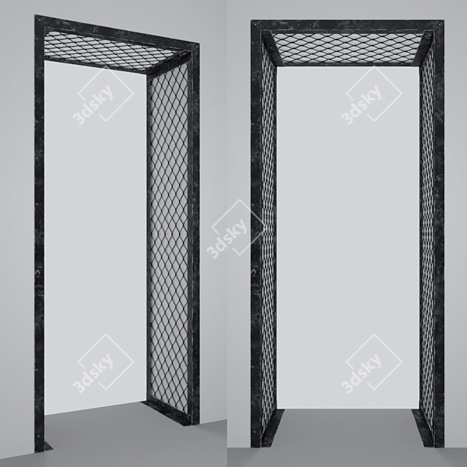 Industrial Loft Style Doorway Décor 3D model image 1